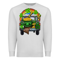 Dove Grey St Patrick's Day Truck With Pot Of Gold Horseshoe And Rainbow Premium Sweatshirt - RanaPortraitStore