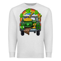 Oatmeal Heather St Patrick's Day Truck With Pot Of Gold Horseshoe And Rainbow Premium Sweatshirt - RanaPortraitStore