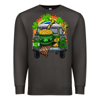 Smoke St Patrick's Day Truck With Pot Of Gold Horseshoe And Rainbow Premium Sweatshirt - RanaPortraitStore