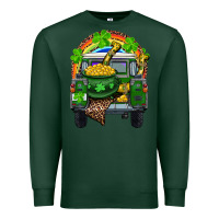Sports Green St Patrick's Day Truck With Pot Of Gold Horseshoe And Rainbow Premium Sweatshirt - RanaPortraitStore