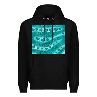 Black turquoise glitter heart Premium Hoodie - JahusDesignShop