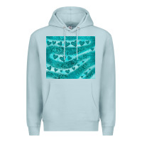 Blue Mist turquoise glitter heart Premium Hoodie - JahusDesignShop
