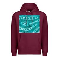 Burgundy turquoise glitter heart Premium Hoodie - JahusDesignShop