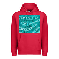 Cardinal turquoise glitter heart Premium Hoodie - JahusDesignShop