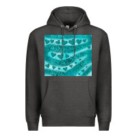 Charcoal Heather turquoise glitter heart Premium Hoodie - JahusDesignShop
