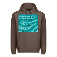 Coffee turquoise glitter heart Premium Hoodie - JahusDesignShop