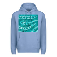 Colony Blue turquoise glitter heart Premium Hoodie - JahusDesignShop