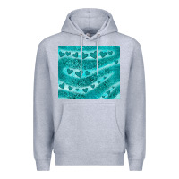 Turquoise Glitter Heart Premium Hoodie | Teevron