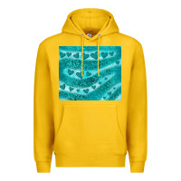 Lemon turquoise glitter heart Premium Hoodie - JahusDesignShop