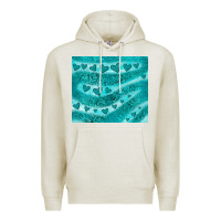 Oatmeal Heather turquoise glitter heart Premium Hoodie - JahusDesignShop