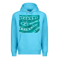 Ocean Blue turquoise glitter heart Premium Hoodie - JahusDesignShop