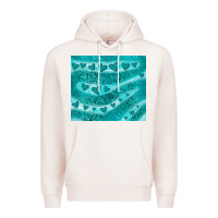 Pale Pink turquoise glitter heart Premium Hoodie - JahusDesignShop