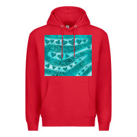 Red turquoise glitter heart Premium Hoodie - JahusDesignShop
