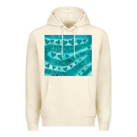 Sandshell turquoise glitter heart Premium Hoodie - JahusDesignShop