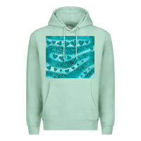 Seafoam turquoise glitter heart Premium Hoodie - JahusDesignShop