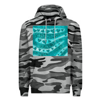 Slate Camo turquoise glitter heart Premium Hoodie - JahusDesignShop