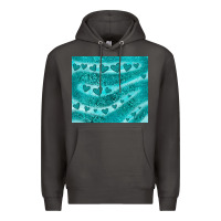 Smoke turquoise glitter heart Premium Hoodie - JahusDesignShop