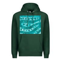 Sports Green turquoise glitter heart Premium Hoodie - JahusDesignShop