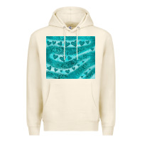 Tofu turquoise glitter heart Premium Hoodie - JahusDesignShop