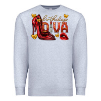 Heather Grey birthday diva Premium Sweatshirt - texasbilliewilder