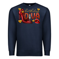 Navy birthday diva Premium Sweatshirt - texasbilliewilder