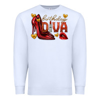 White birthday diva Premium Sweatshirt - texasbilliewilder