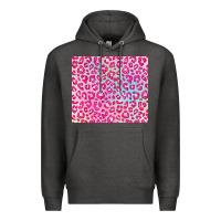 Charcoal Heather pink leopard glitter Premium Hoodie - JahusDesignShop