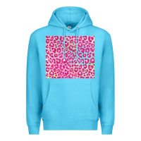 Ocean Blue pink leopard glitter Premium Hoodie - JahusDesignShop