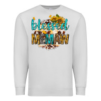 Dove Grey blessed memaw with sunflowers Premium Sweatshirt - texasbilliewilder