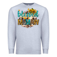 Heather Grey blessed memaw with sunflowers Premium Sweatshirt - texasbilliewilder