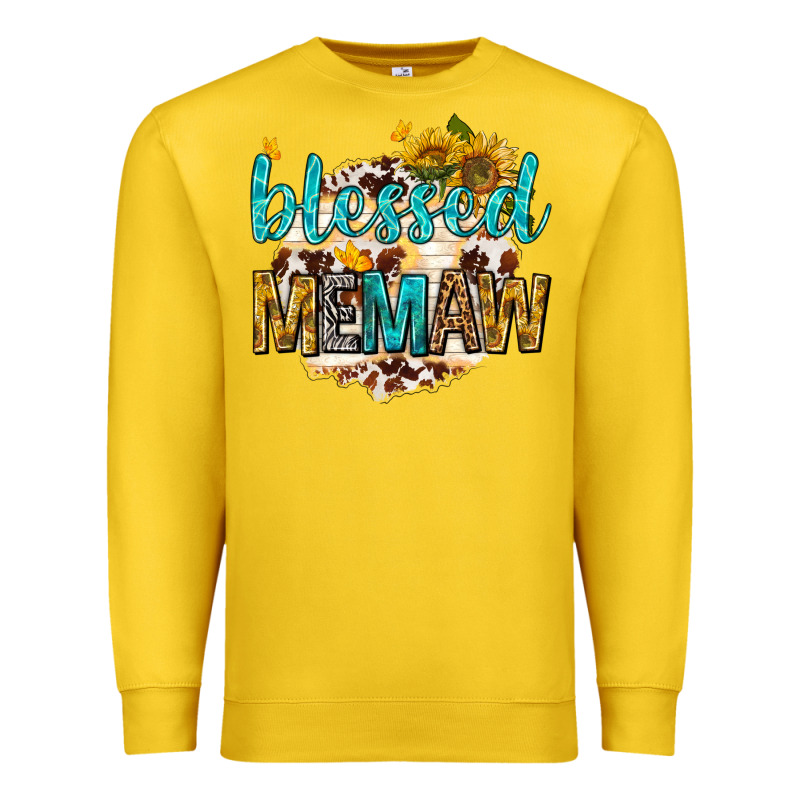 Blessed Memaw With Sunflowers Premium Sweatshirt by texasbilliewilder | Teevron