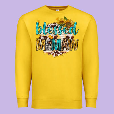Premium Sweatshirt blessed memaw with sunflowers
