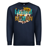 Navy blessed memaw with sunflowers Premium Sweatshirt - texasbilliewilder