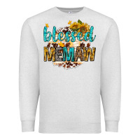 Oatmeal Heather blessed memaw with sunflowers Premium Sweatshirt - texasbilliewilder