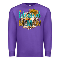 Purple blessed memaw with sunflowers Premium Sweatshirt - texasbilliewilder