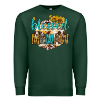 Sports Green blessed memaw with sunflowers Premium Sweatshirt - texasbilliewilder
