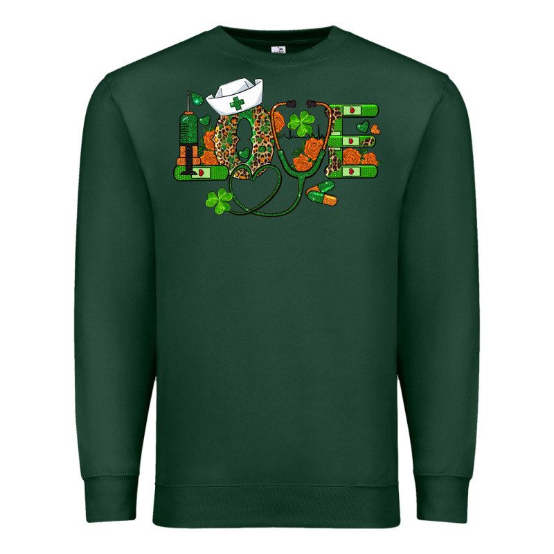 St Patricks Day Love Nurse Premium Sweatshirt by RanaPortraitStore | Teevron