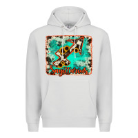 Dove Grey Sagittarius turquoise cowhide Premium Hoodie - RanaPortraitStore