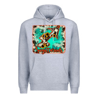 Heather Grey Sagittarius turquoise cowhide Premium Hoodie - RanaPortraitStore