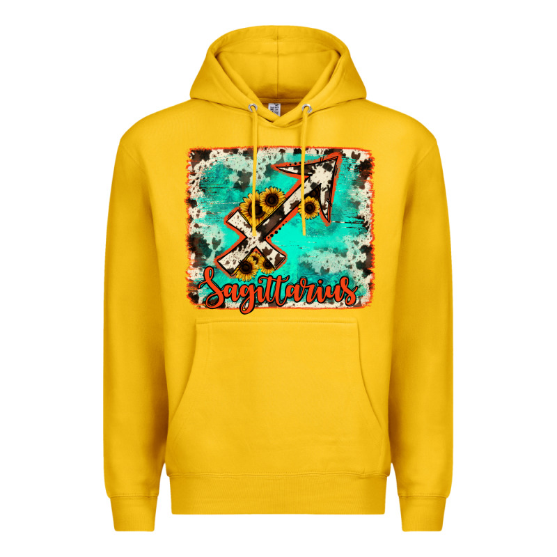 Sagittarius Turquoise Cowhide Premium Hoodie by RanaPortraitStore | Teevron