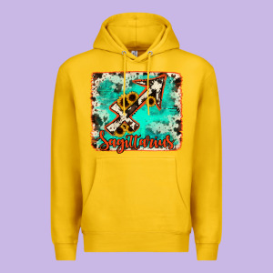Sagittarius Turquoise Cowhide Premium Hoodie Designed By Ranaportraitstore