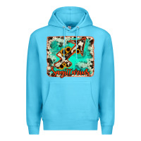 Ocean Blue Sagittarius turquoise cowhide Premium Hoodie - RanaPortraitStore