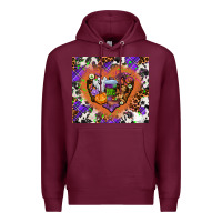 Burgundy halloween heart Premium Hoodie - AdoDesignShop