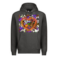 Charcoal Heather halloween heart Premium Hoodie - AdoDesignShop