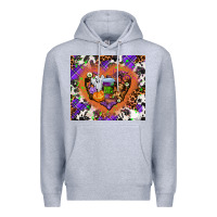 Heather Grey halloween heart Premium Hoodie - AdoDesignShop