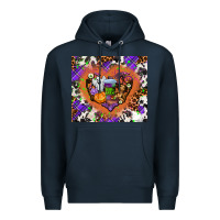 Navy halloween heart Premium Hoodie - AdoDesignShop