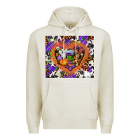 Oatmeal Heather halloween heart Premium Hoodie - AdoDesignShop