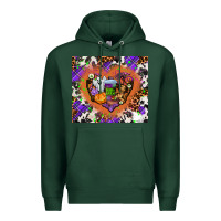 Sports Green halloween heart Premium Hoodie - AdoDesignShop