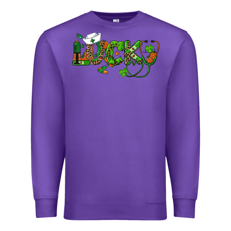 St Patricks Day Lucky Nurse Premium Sweatshirt by RanaPortraitStore | Teevron