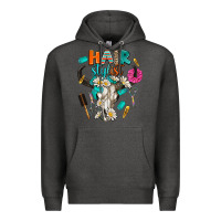 Charcoal Heather bullskull hairstlist Premium Hoodie - AdoDesignShop